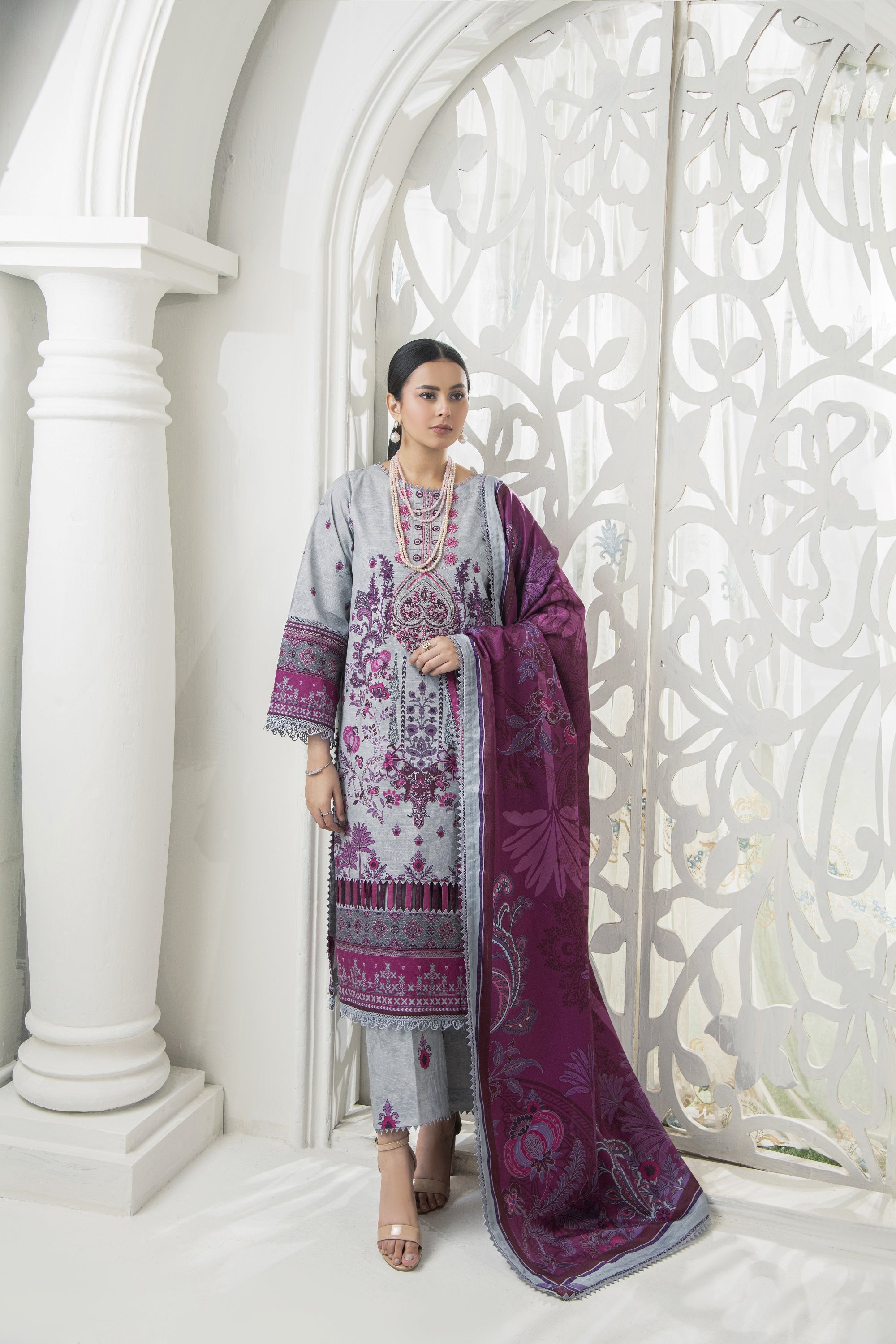 Amal Nirvana Embroidered Khaddar 3 Piece Suit ALL137