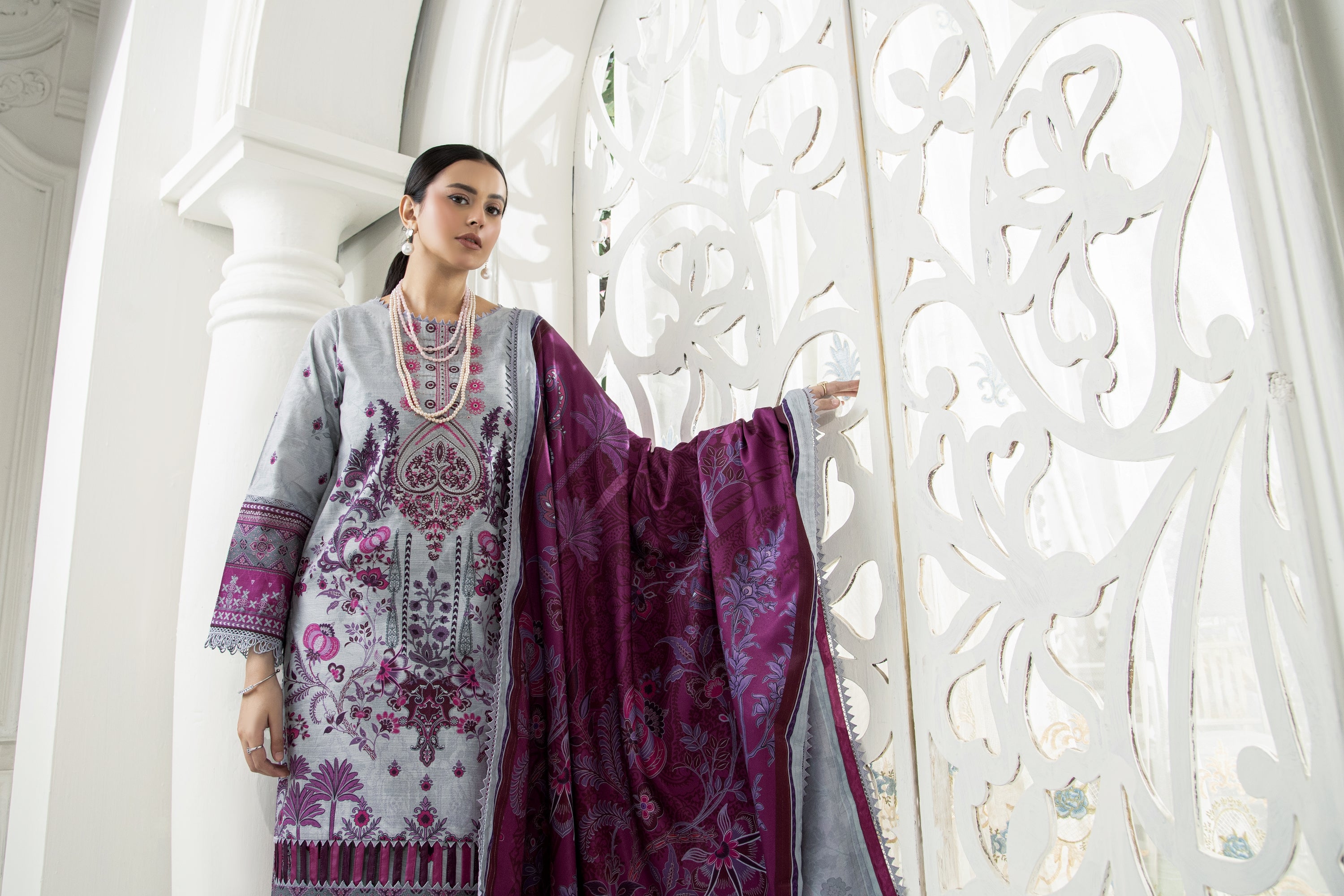 Amal Nirvana Embroidered Khaddar 3 Piece Suit ALL137