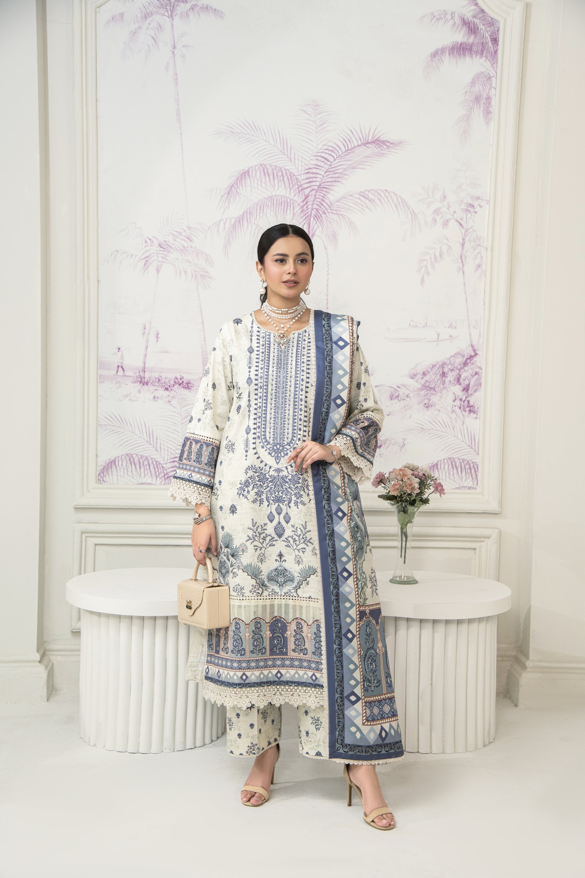 Amal Zenith Embroidered Khaddar 3 Piece Suit ALL141