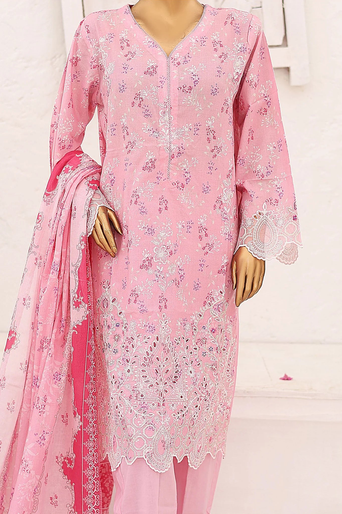 Bin Saeed Chikankari Lawn 3 Piece Suit BIN161