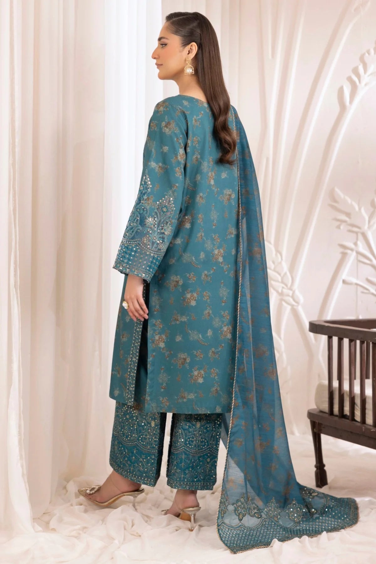 Mohagni Embroidered Cotton 3 Piece Suit MOH16