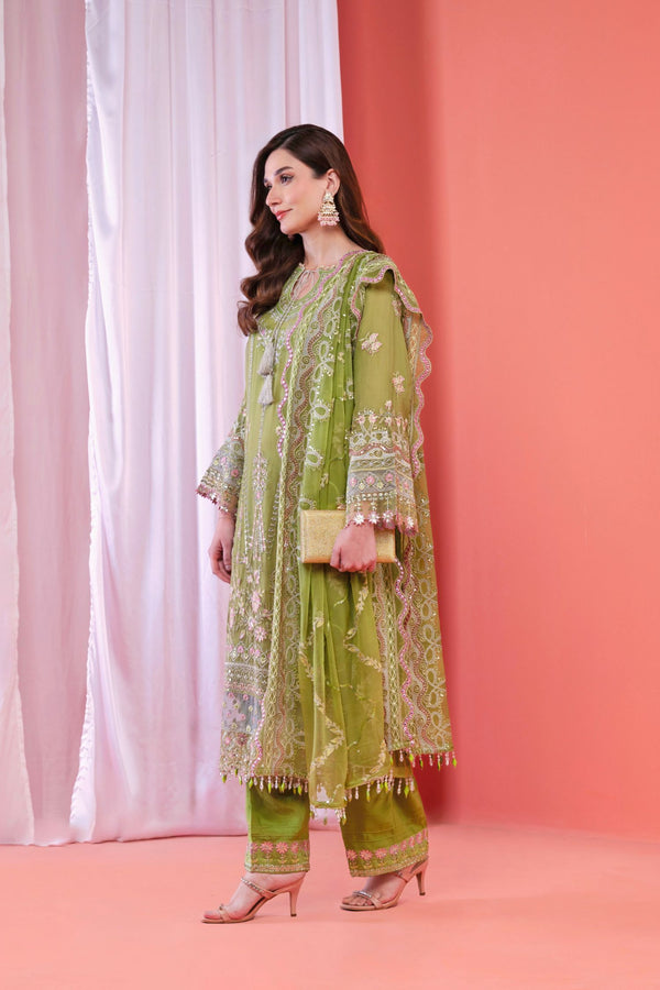 Mihrimah Embroidered Chiffon 3 Piece Suit MIH31