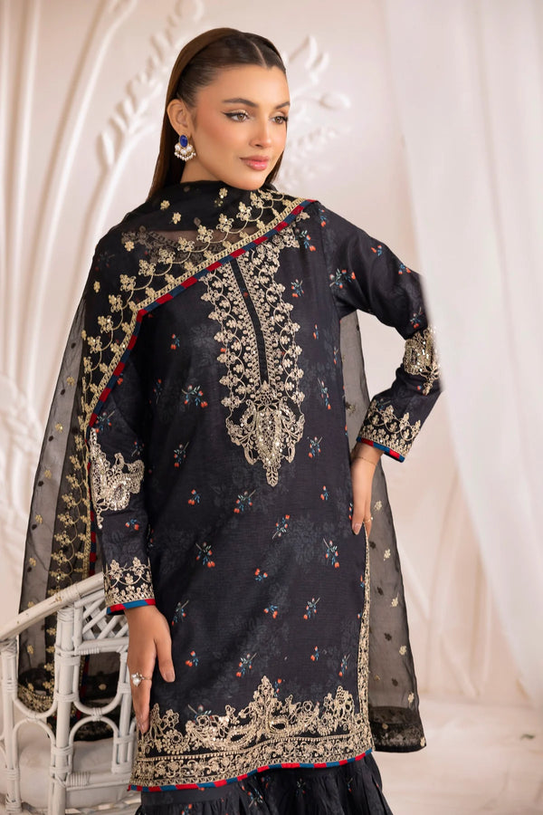 Mohagni Embroidered Cotton 3 Piece Gharara Suit MOH15