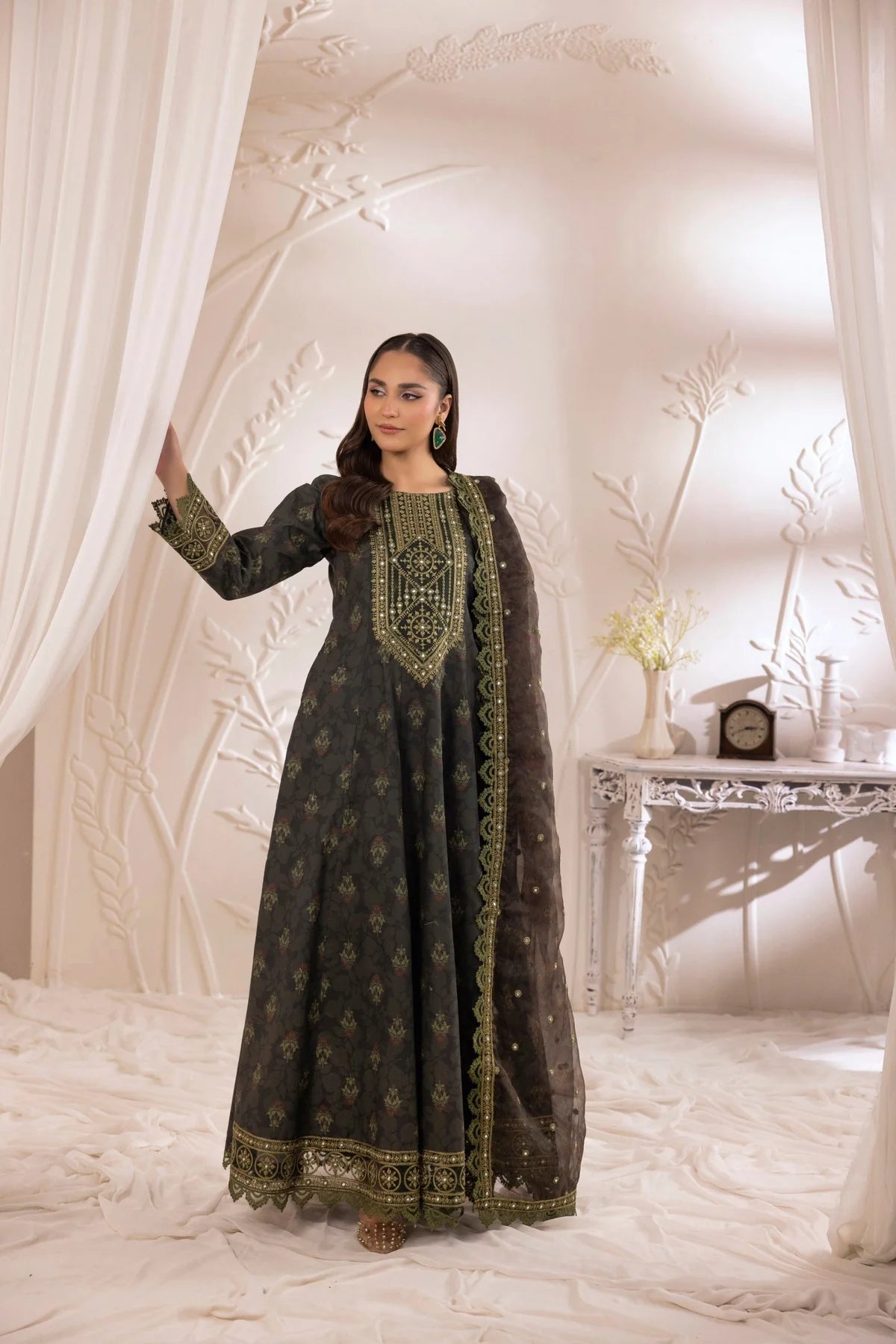 Mohagni Embroidered Cotton 3 Piece Dress MOH14