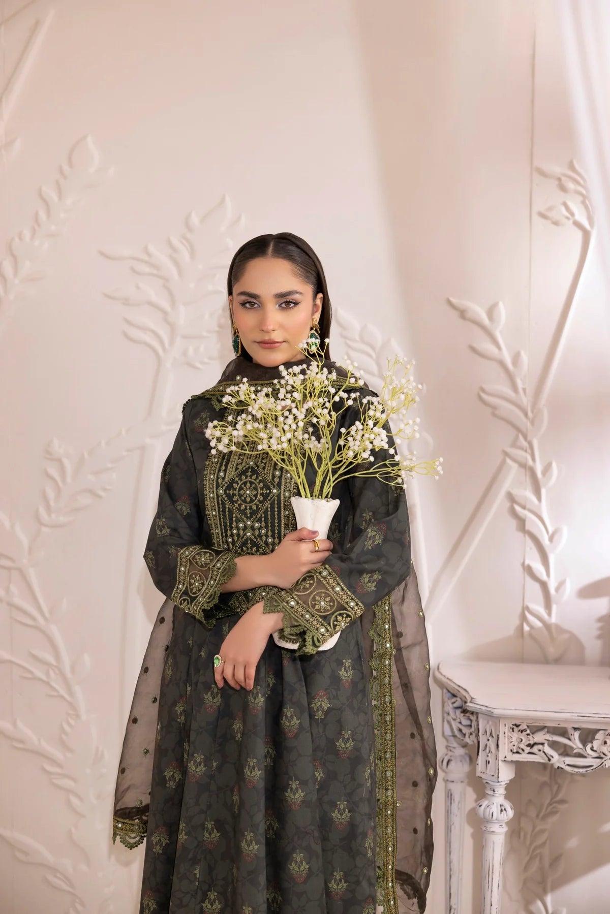 Mohagni Embroidered Cotton 3 Piece Dress MOH14