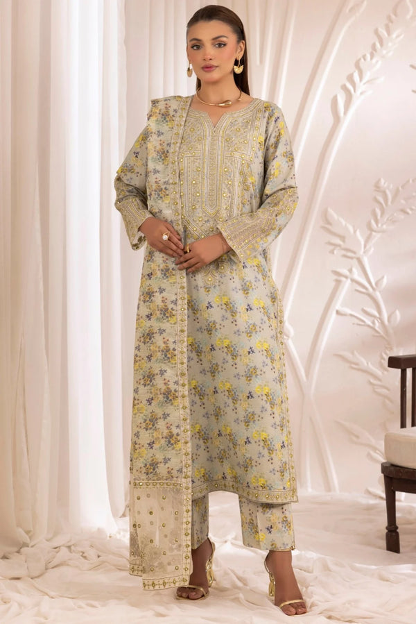 Mohagni Embroidered Cotton 3 Piece Suit MOH11