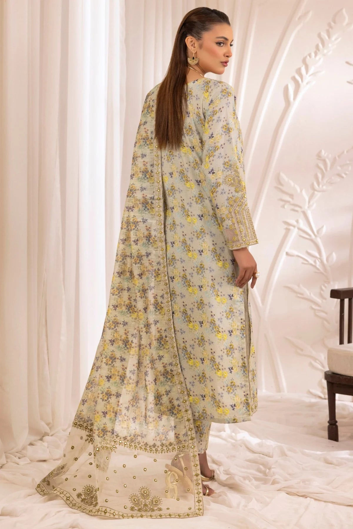 Mohagni Embroidered Cotton 3 Piece Suit MOH11