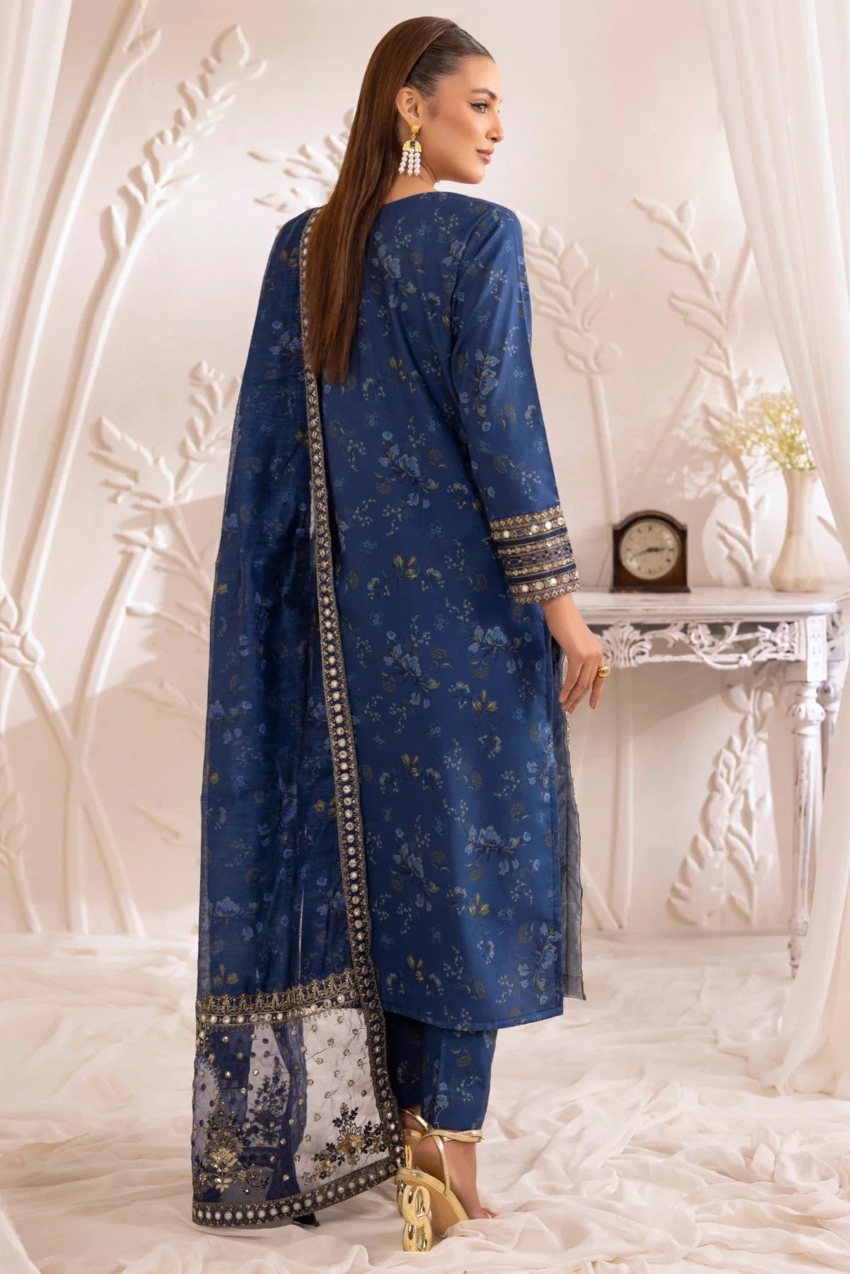 Mohagni Embroidered Cotton 3 Piece Suit MOH13