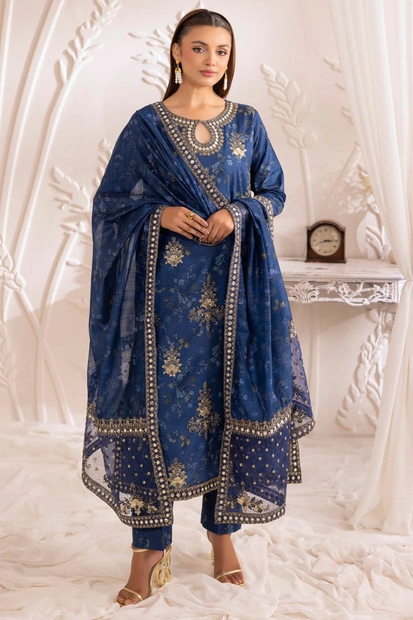 Mohagni Embroidered Cotton 3 Piece Suit MOH13