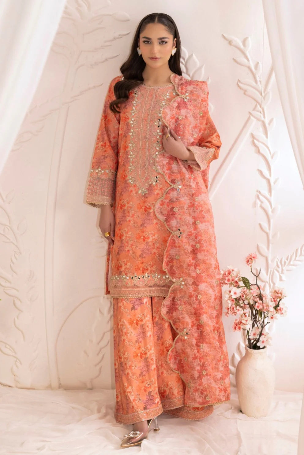 Mohagni Embroidered Cotton 3 Piece Sharara Suit MOH12