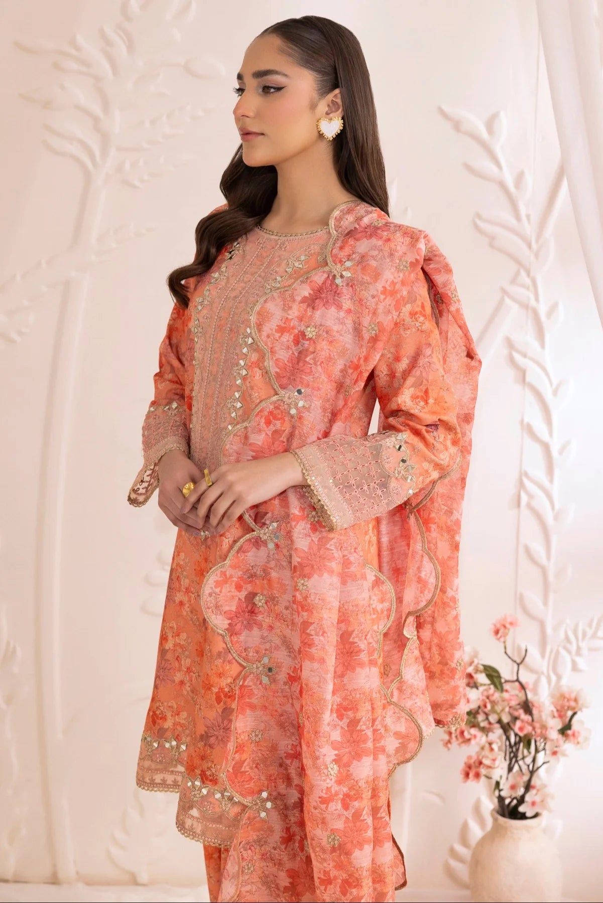 Mohagni Embroidered Cotton 3 Piece Sharara Suit MOH12