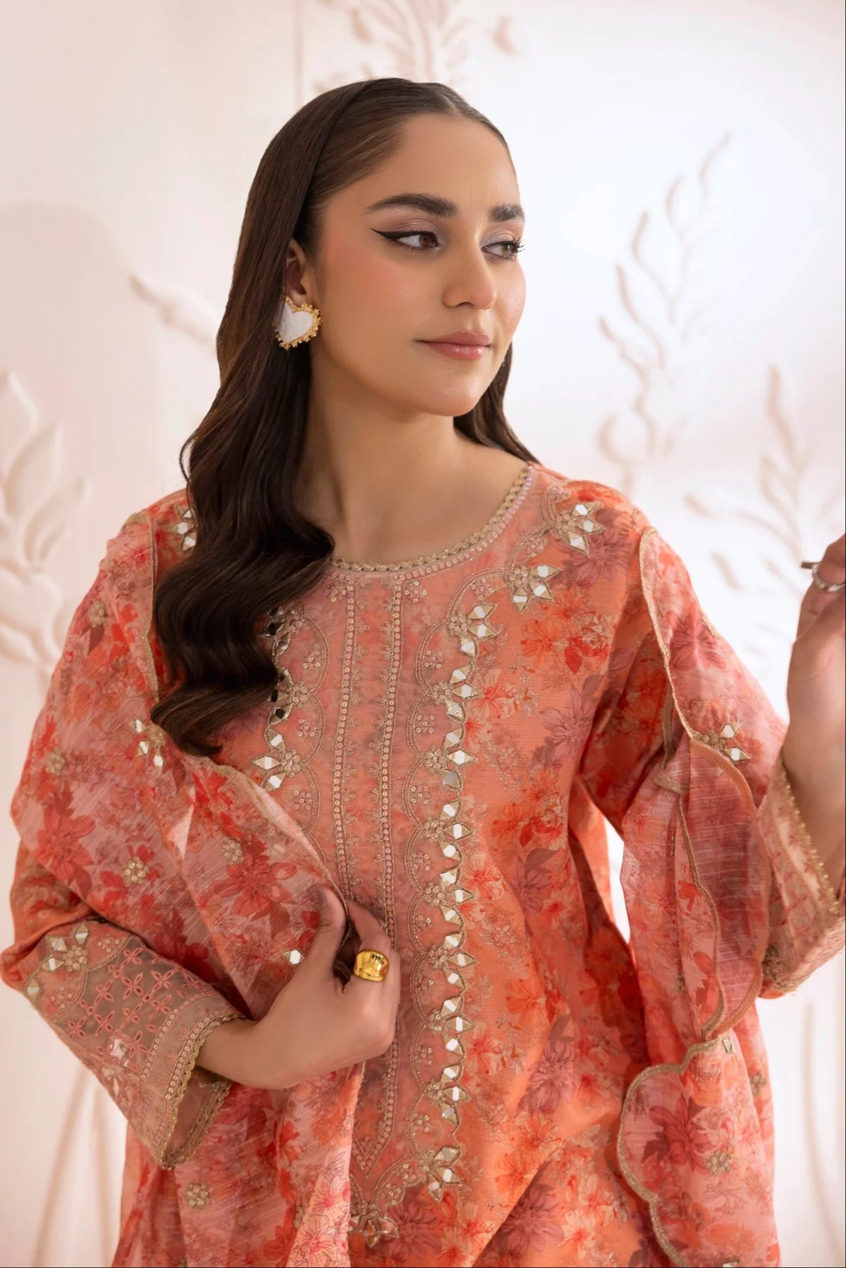 Mohagni Embroidered Cotton 3 Piece Sharara Suit MOH12