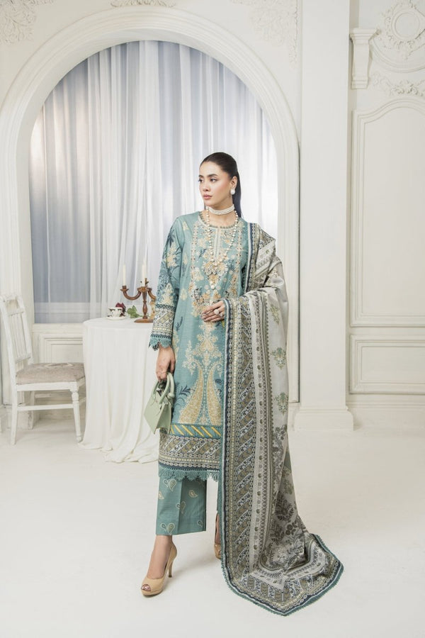 Amal Haven Embroidered Khaddar 3 Piece Suit ALL134 - Designer dhaage