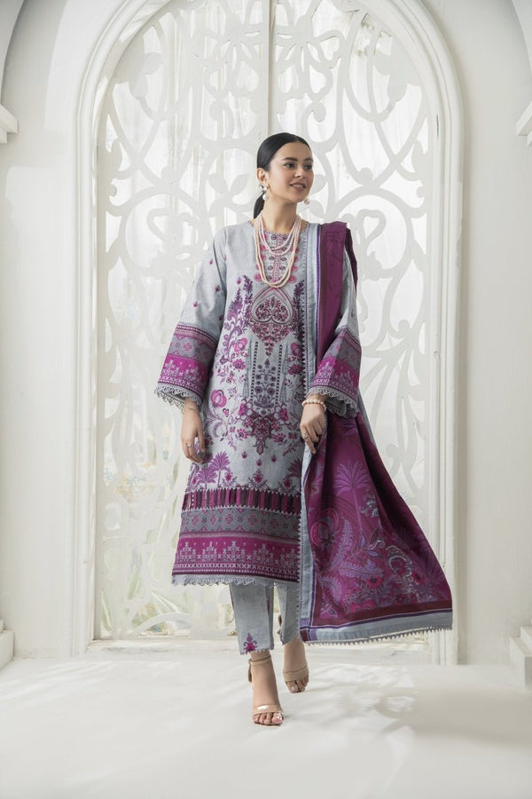 Amal Nirvana Embroidered Khaddar 3 Piece Suit ALL137 - Designer dhaage