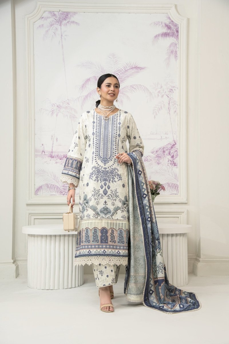 Amal Zenith Embroidered Khaddar 3 Piece Suit ALL141 - Designer dhaage