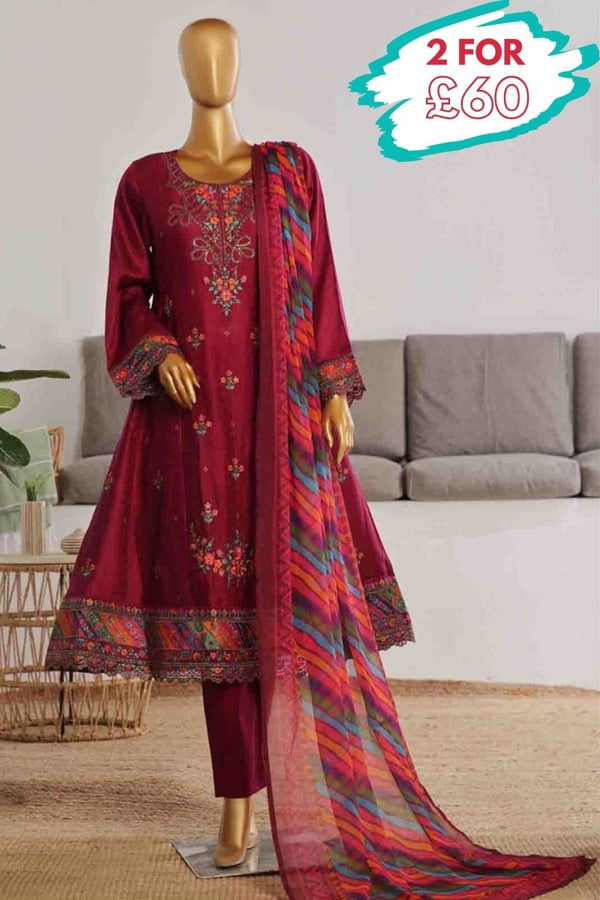 Bin Saeed Embroidered Jacquard Frock BIN187 - Designer dhaage