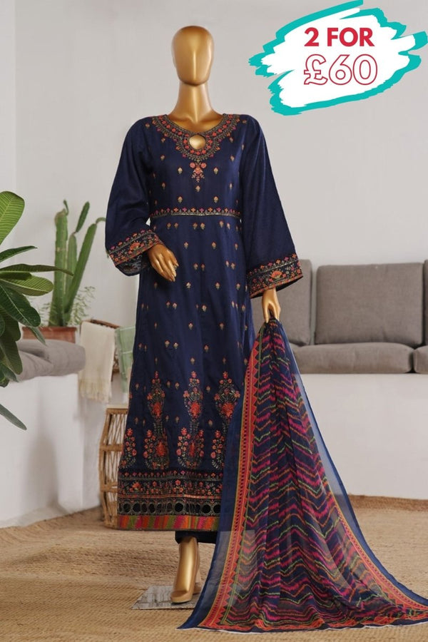 Bin Saeed Embroidered Jacquard Frock BIN188 - Designer dhaage