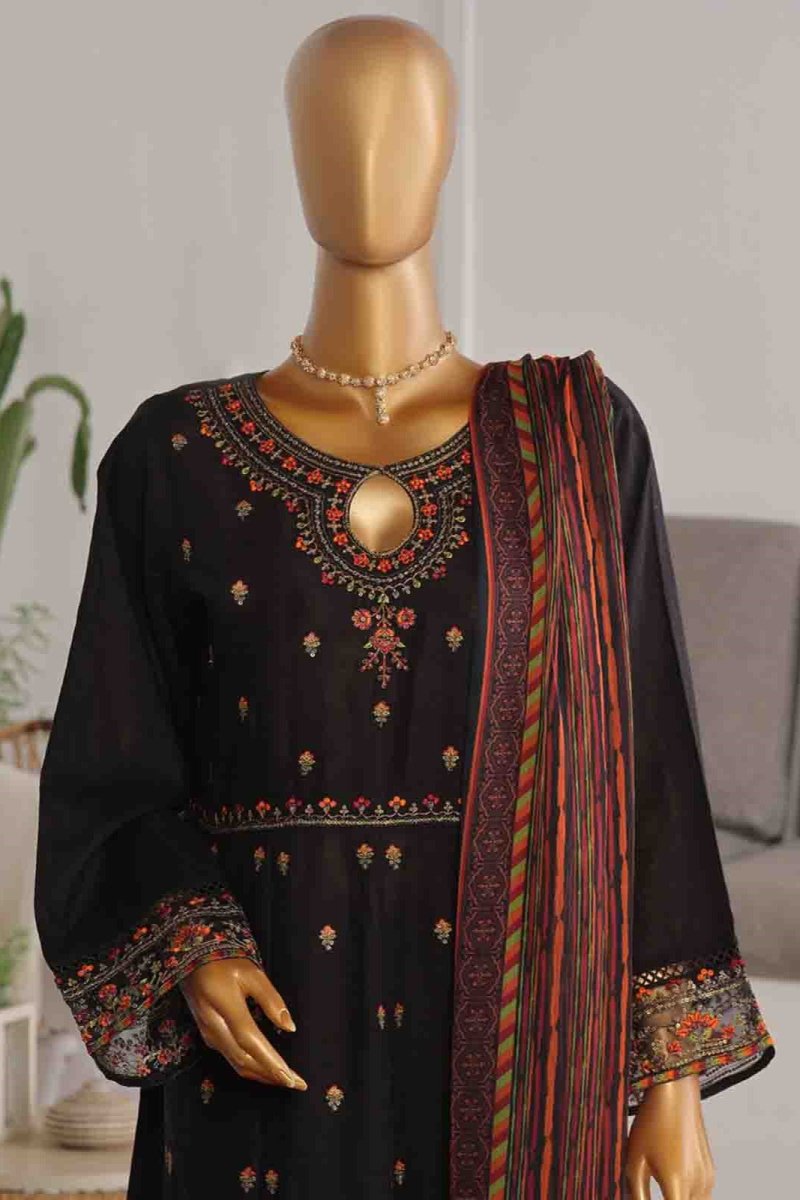 Bin Saeed Jacquard 3 Piece Frock BIN189 - Designer dhaage