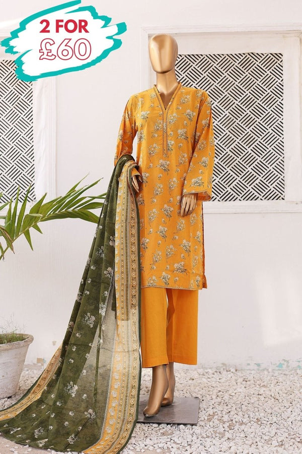 Bin Saeed Lawn 3 Piece Suit BIN175 - Designer dhaage