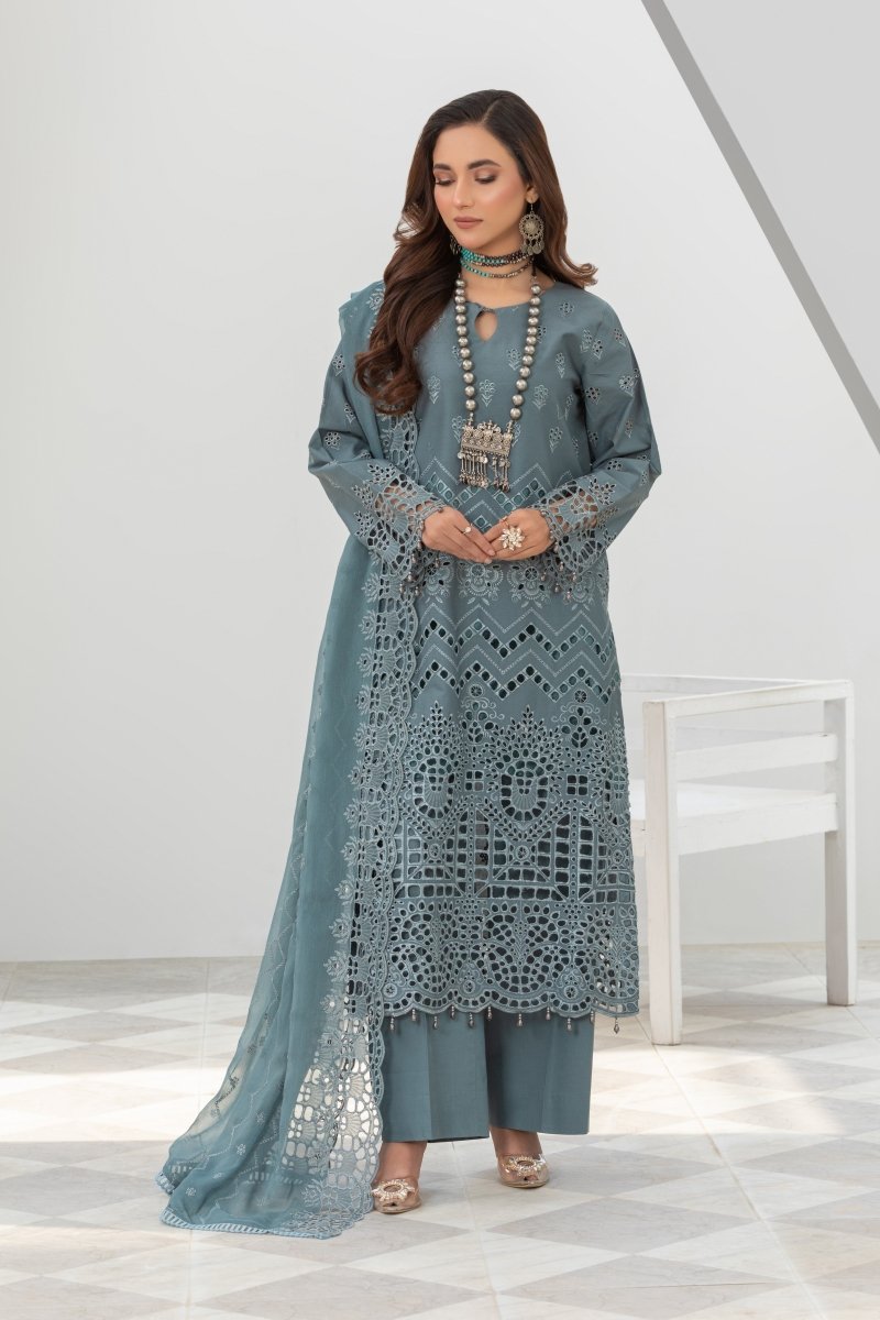 Differ Chikankari Lawn 3 Piece Pakistani Suit DIF10-Designer dhaage