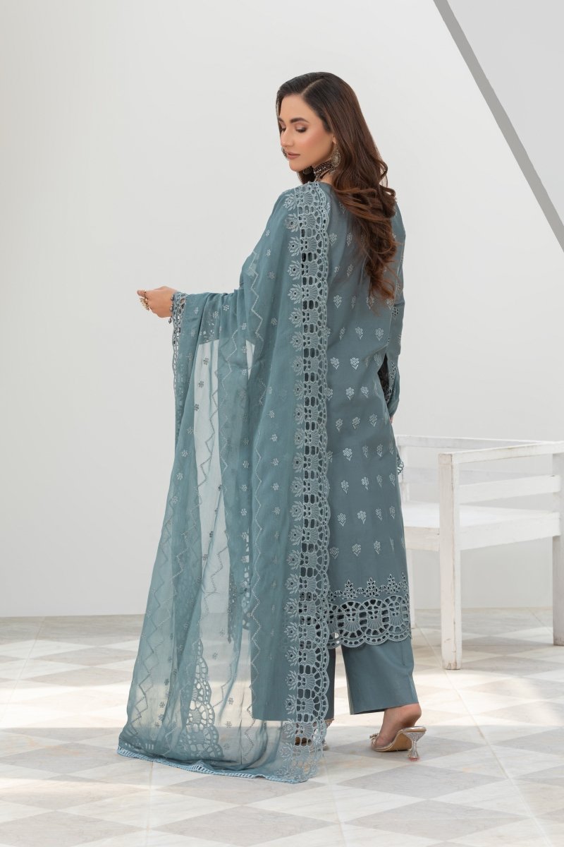 Differ Chikankari Lawn 3 Piece Pakistani Suit DIF10-Designer dhaage