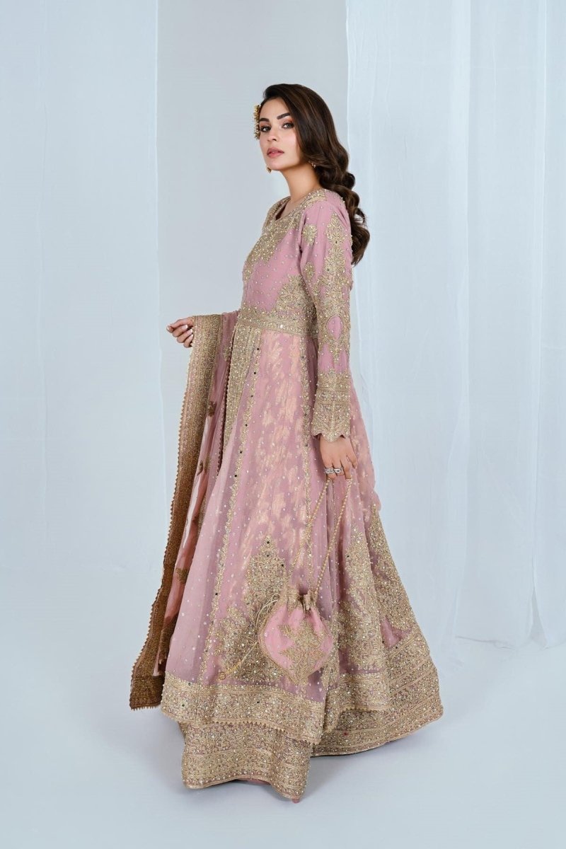 Haseens Noor Begum Pakistani Wedding Wear Chiffon Maxi Dress HAS08-Designer dhaage