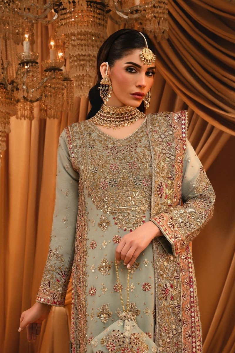 Haseens Sahar Pakistani Wedding Wear Chiffon Suit HAS07-Designer dhaage