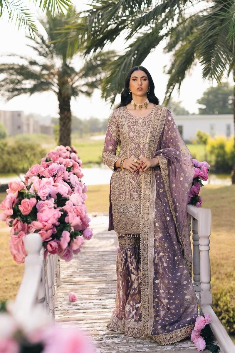 Haseens Sunainah Chiffon Wedding Wear Gharara HAS20 - Designer dhaage