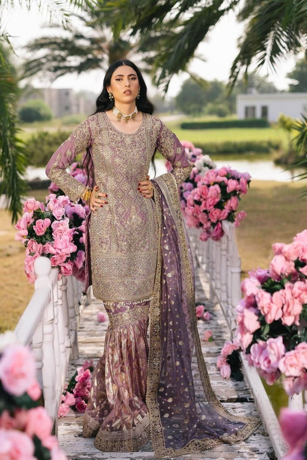 Haseens Sunainah Chiffon Wedding Wear Gharara HAS20 - Designer dhaage