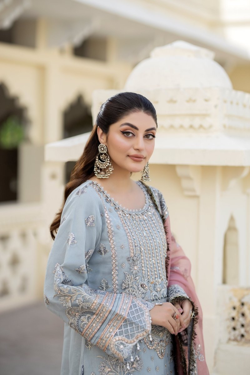 Imrozia Embellished Organza Pakistani Party Wear Suit Gulbahar IMR205 - Designer dhaage