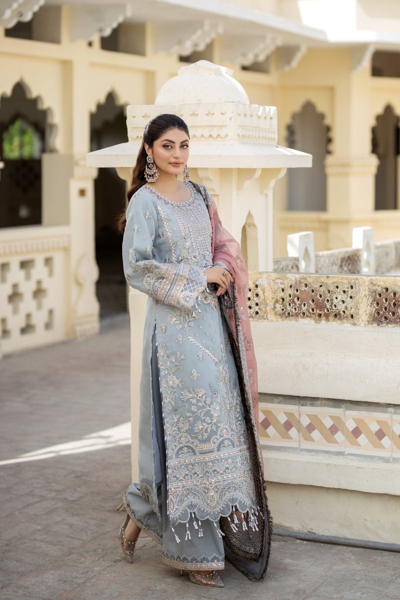 Imrozia Embellished Organza Pakistani Party Wear Suit Gulbahar IMR205 - Designer dhaage