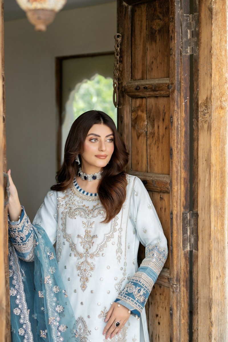 Imrozia Embellished Organza Pakistani Party Wear Suit Jahan IMR206 - Designer dhaage