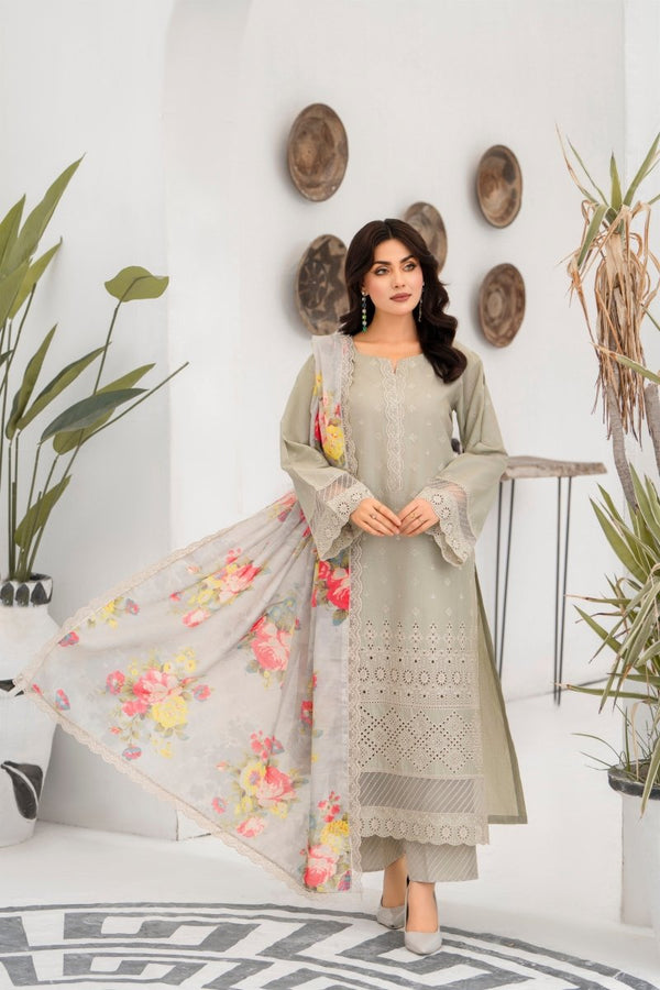 Karma Embroidered Chikankari Cotton Lawn Suit KAR121 - Designer dhaage