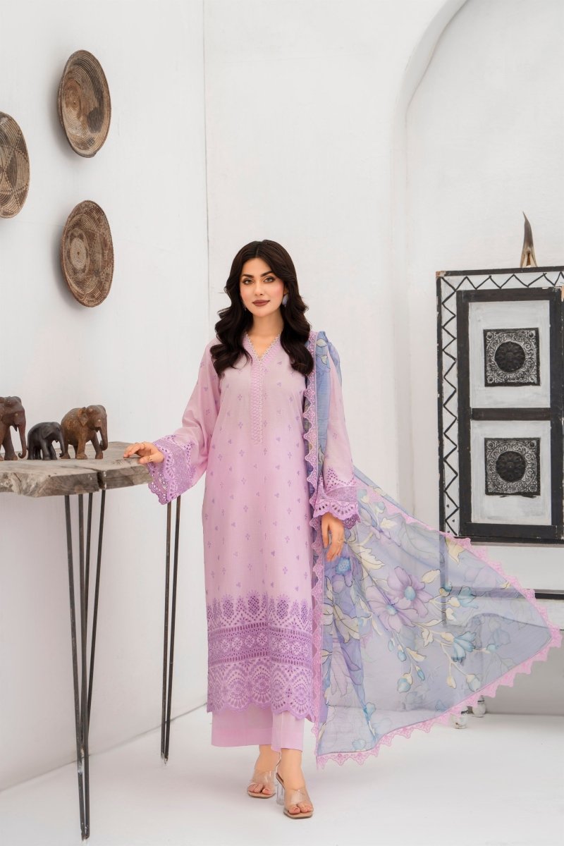 Karma Embroidered Chikankari Cotton Lawn Suit KAR122 - Designer dhaage