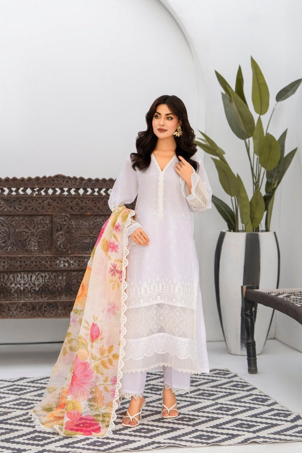 Karma Embroidered Chikankari Cotton Lawn Suit KAR126 - Designer dhaage