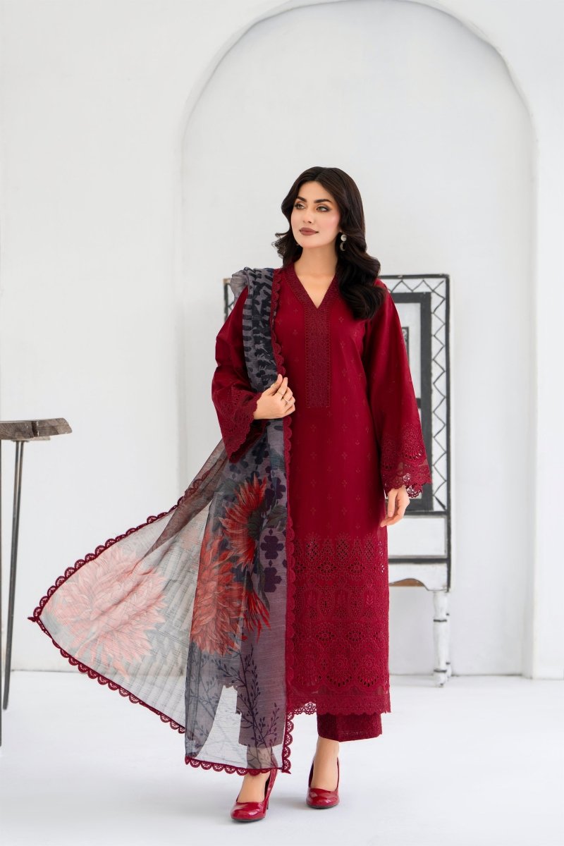 Karma Embroidered Chikankari Cotton Lawn Suit KAR127 - Designer dhaage