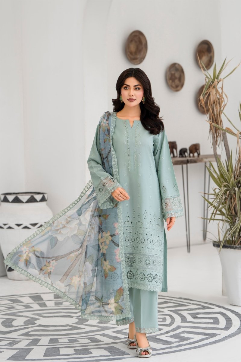 Karma Embroidered Chikankari Cotton Lawn Suit KAR128 - Designer dhaage