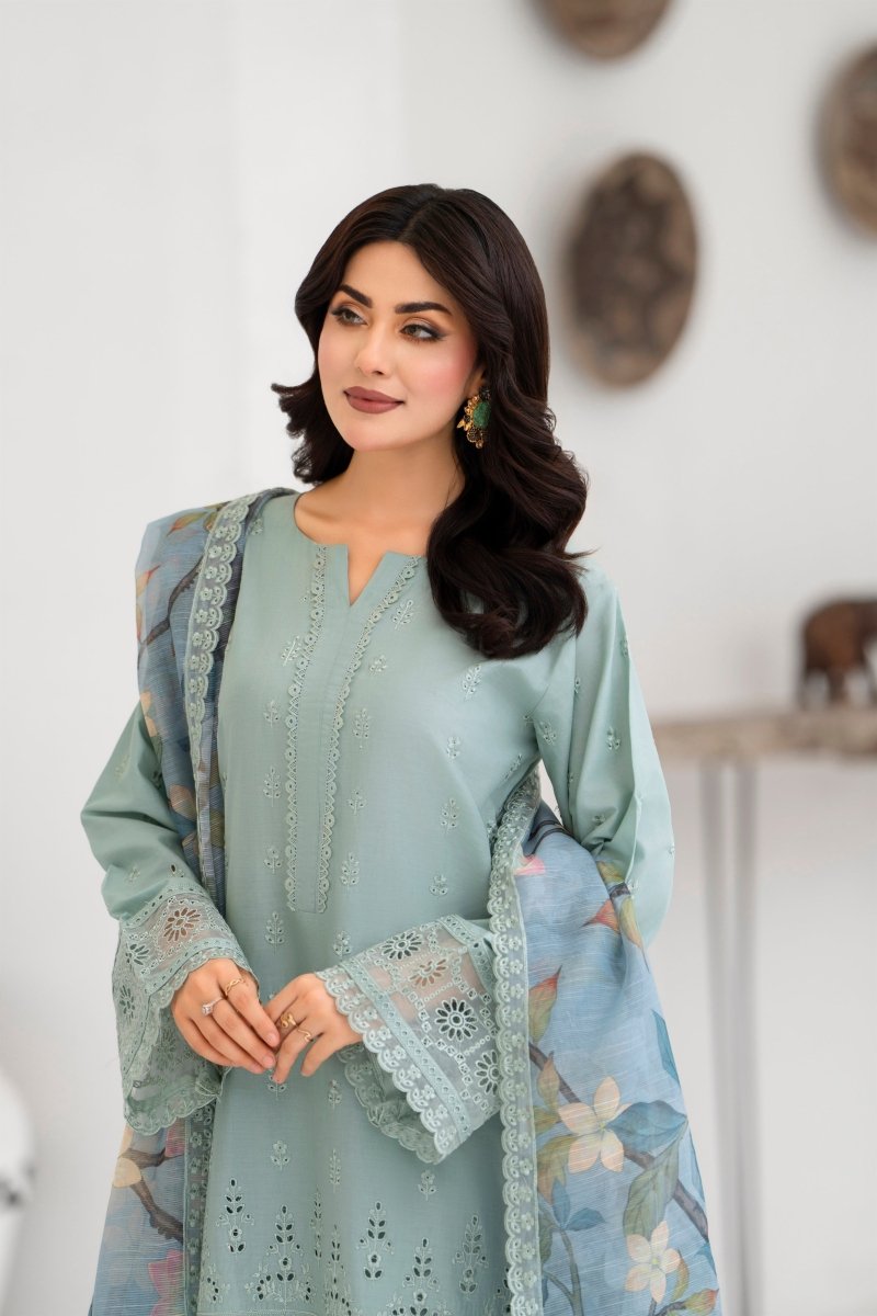 Karma Embroidered Chikankari Cotton Lawn Suit KAR128 - Designer dhaage