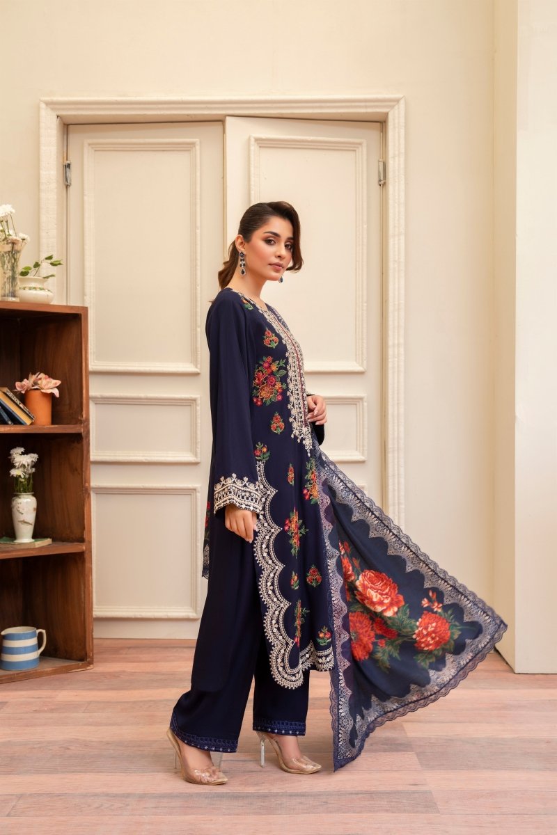 Karma Embroidered Kotrai 3 Piece Suit KAR130 - Designer dhaage