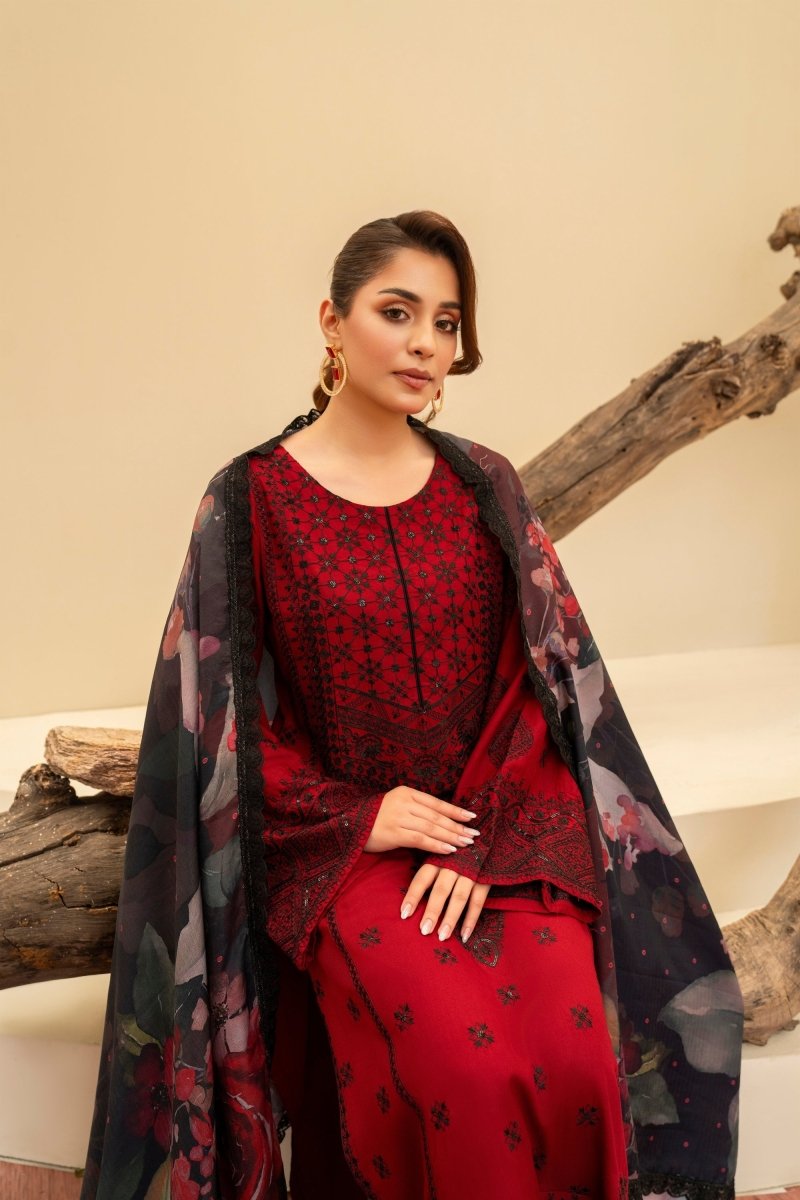 Karma Embroidered Kotrai 3 Piece Suit KAR133 - Designer dhaage