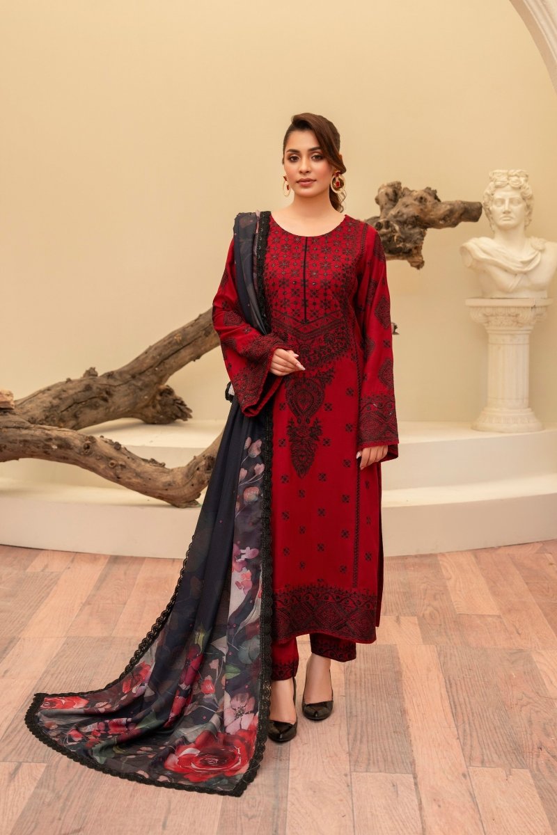 Karma Embroidered Kotrai 3 Piece Suit KAR133 - Designer dhaage