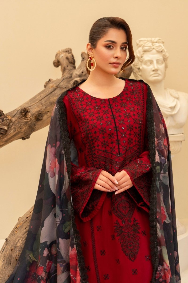 Karma Embroidered Kotrai 3 Piece Suit KAR133 - Designer dhaage