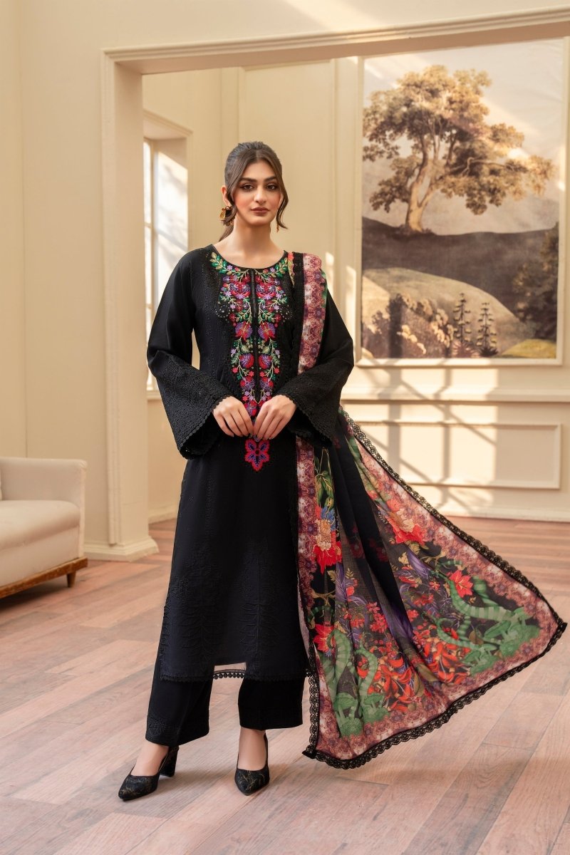 Karma Embroidered Kotrai 3 Piece Suit KAR136 - Designer dhaage