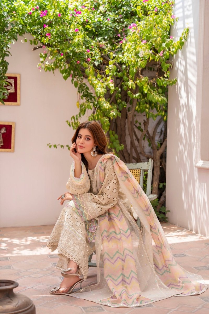 Karma Festive Embroidered Cotton Pakistani Suit KAR101 - Designer dhaage