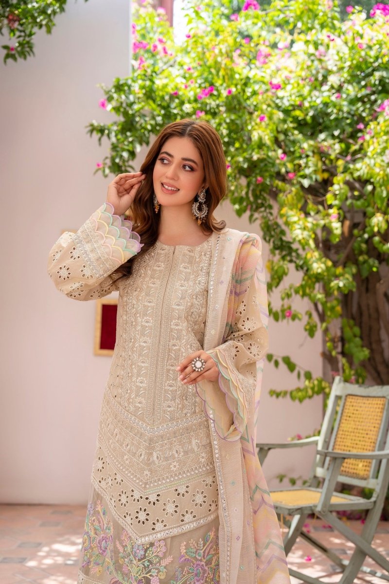 Karma Festive Embroidered Cotton Pakistani Suit KAR101 - Designer dhaage