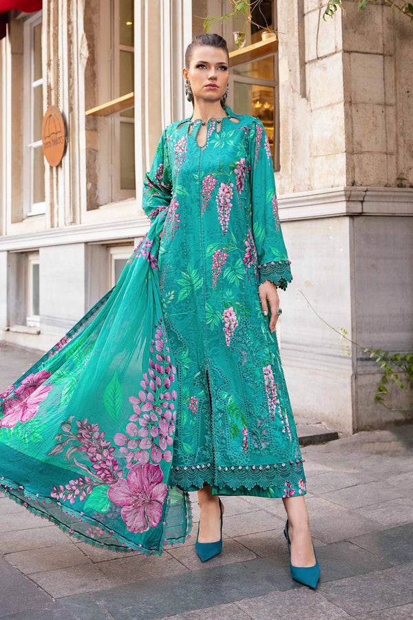 Maria B M Prints Cambric 3 Piece Suit 1A MAR145 - Designer dhaage