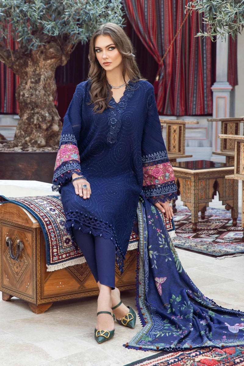 Maria B M Prints Linen 3 Piece Suit 1B MAR152 - Designer dhaage