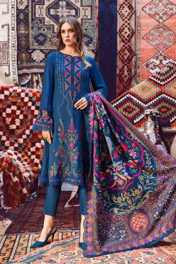 Maria B M Prints Linen 3 Piece Suit 4B MAR155 - Designer dhaage