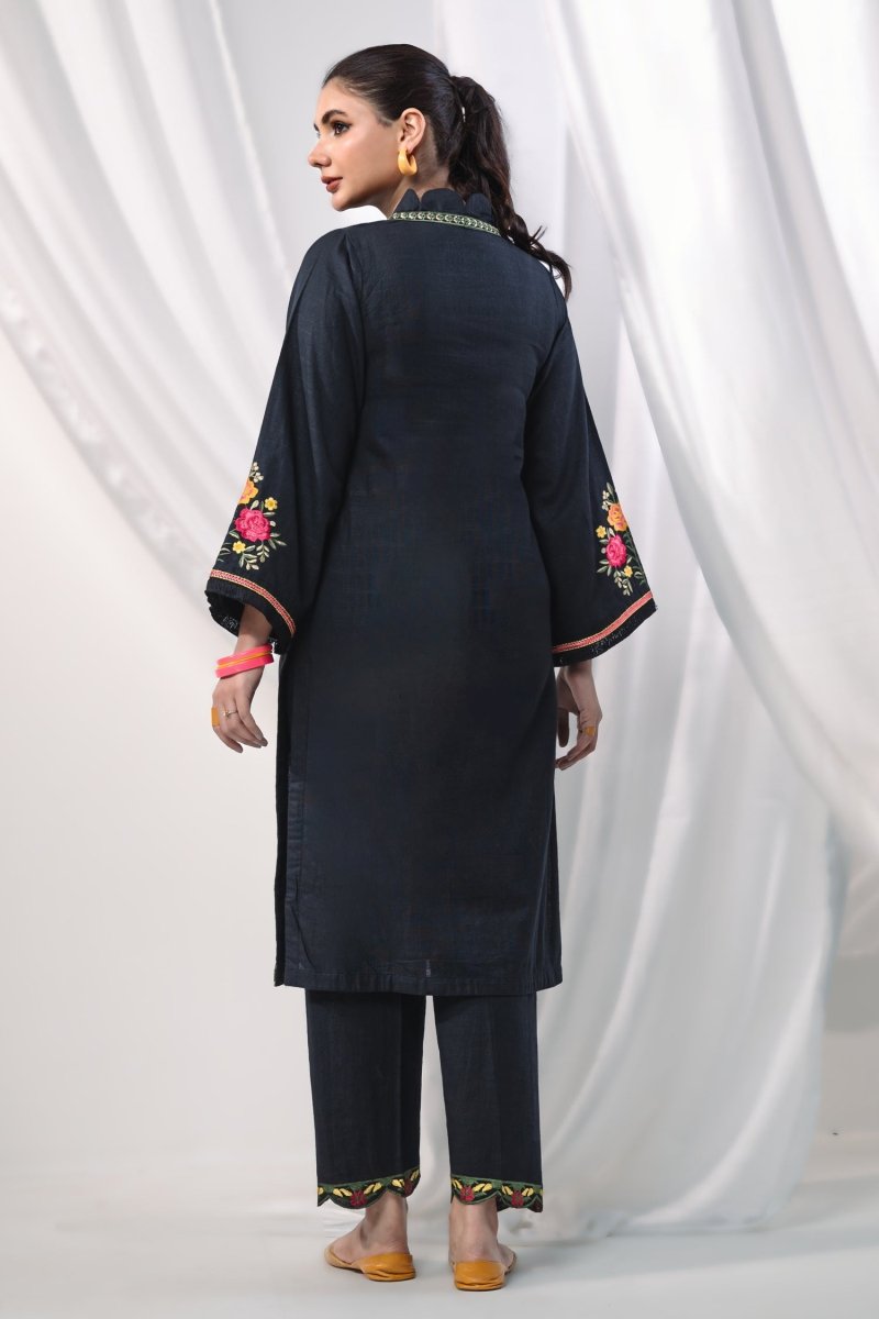 Mihrimah Embroidered Winter Khaddar Solids 2 Piece Suit MIH79 - Designer dhaage