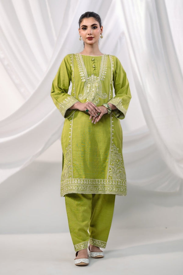 Mihrimah Embroidered Winter Khaddar Solids 2 Piece Suit MIH80 - Designer dhaage